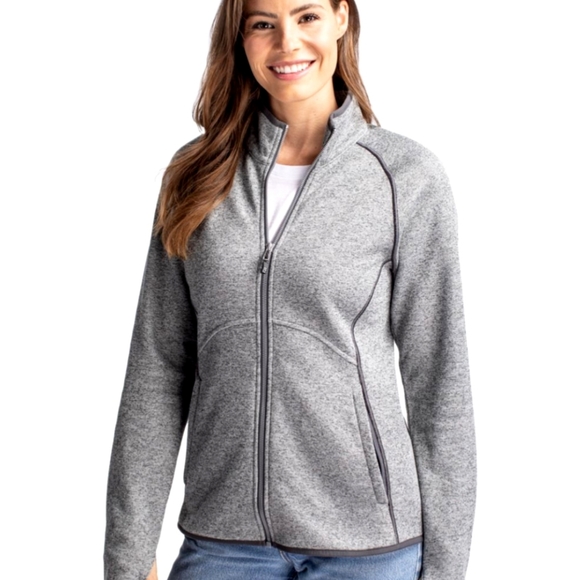 Cutter & Buck Mainsail Sweater-Knit Women's Full Zip Jacket Size Large LCO00059 - Picture 5 of 6
